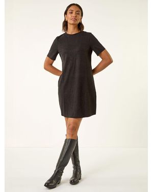 Roman Embellished Shift Stretch Dress - Black