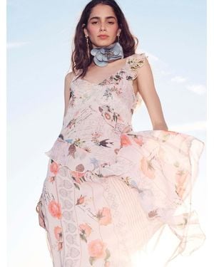 River Island Poet Print Slip Midi Dress - Pink