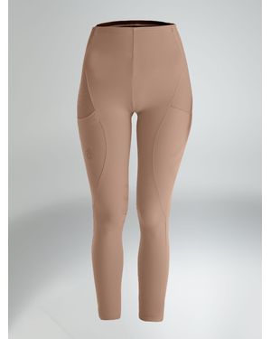 Aztec Diamond Knee Grip Core Leggings - Natural