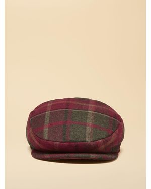 Joules Ashby Berry Tweed Flat Cap - Red