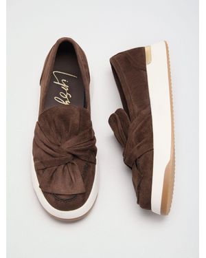 Lipsy Standard Fit Platform Chunky Casual Slip On Loafer Style Sneaker - Brown