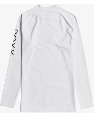 Roxy Whole Hearted Long Sleeve Logo Rash Vest - White