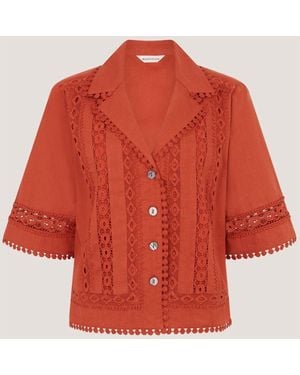 Monsoon Irina Lace Trim Shirt - Red