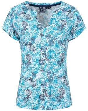Weird Fish Alia Printed Jersey T-Shirt - Blue