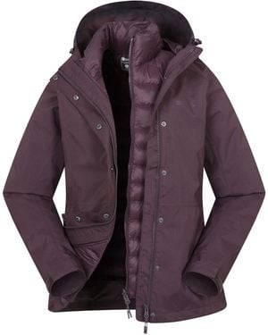 Mountain Warehouse Alaskan 3-In-1 Waterproof Jacket - Purple