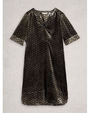 White Stuff June Velvet Dress - Black
