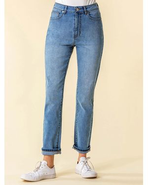 Roman Slim Leg Mom Jeans - Blue