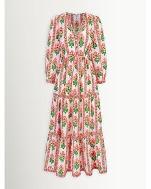 Pink City Prints Sofia Dress - Weiß