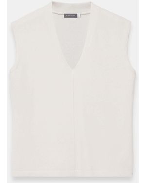 Mint Velvet Mint Velvet Wool Blend Sleeveless Knit Top - White