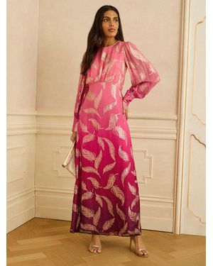 Love & Roses Cuffed Sleeve Maxi Dress - Pink