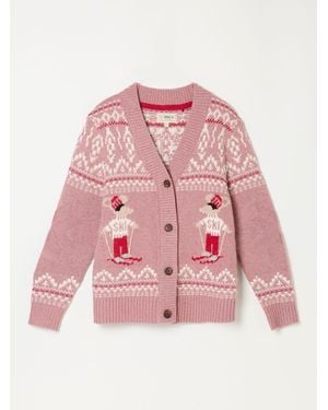 FatFace Fatface Shelter Ski Knitted Cardigan - Pink