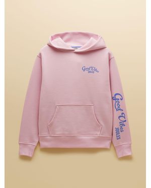 Joules Beach Graphic Oversized Hoodie - Pink