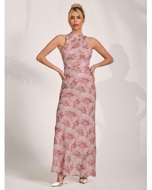 Jolie Moi Halter Neck Maxi Dress - Pink