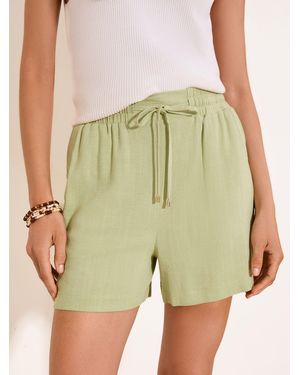 Lipsy Touch Of Linen Shorts - Green