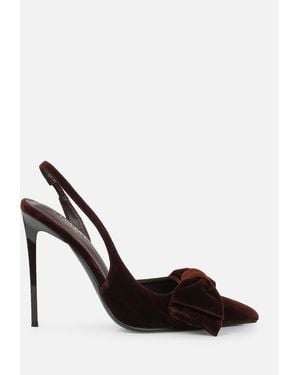 SIMMI Toppaz Bow Detail Slingback Court Shoes - Black