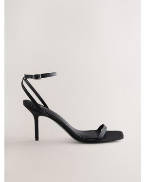Next Forever Comfort Simple Square Toe Heeled Sandals - Natural