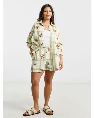Simply Be Fruit Print Co-Ord Shirt - Green