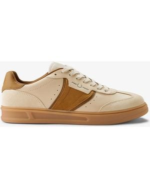 Fred Perry Fred Perry B4 Leather Suede Sneakers - Natural