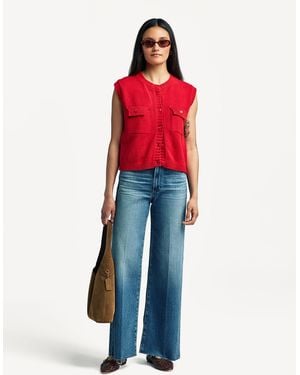PAIGE Flamenco Anessa 31" Wide Leg Jeans - Red