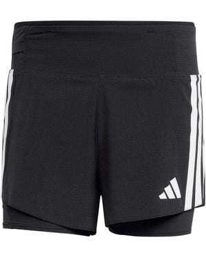 adidas Adizero Running 2-In-1 Gel Pocket Shorts - Black