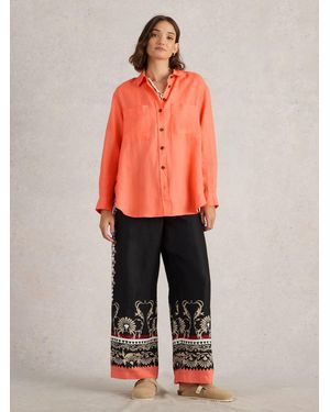 White Stuff Lydia Linen Shirt - Orange