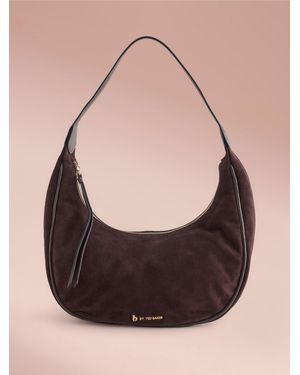 Ted Baker Suede Crescent Shoulder Bag - Brown