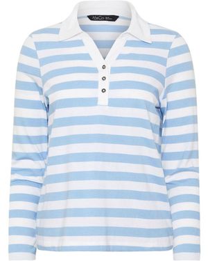 M Com Petite Striped Polo Shirt - Blue