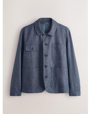 Next Textured Chore Jacket - Blue
