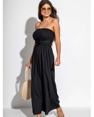 Pour Moi Zoey Shirred Bodice Multiway Maxi Dress - Black