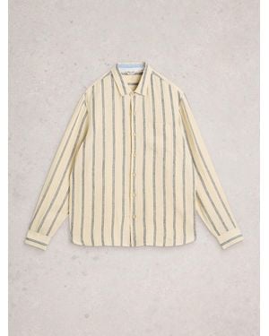 White Stuff Keswick Stripe Ls Linen Shirt - Natural