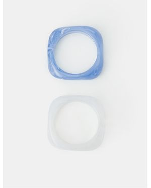 Accessorize Resin Bangles 2 Pack - Blue