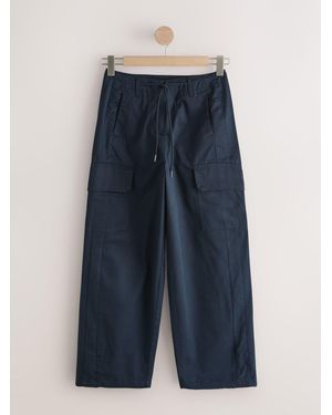 Next Cargo Cotton Balloon Leg Pants - Blue