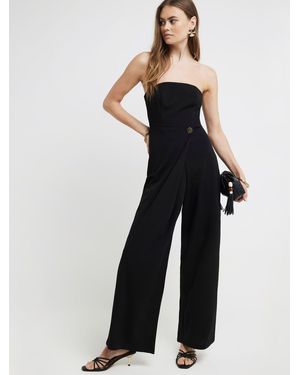 River Island Bandeau-Overall Mit Wickeldesign - Blau