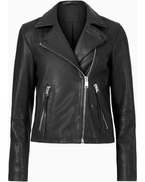 AllSaints Allsaints Slim Fit Dalby Leather Biker Jacket - Black