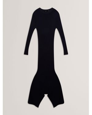 Ted Baker Jenings Long Sleeve Rib Knit Midi Dress - Blau
