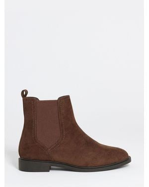 Simply Be Wide Fit Classic Chelsea Ankle Boots - Brown