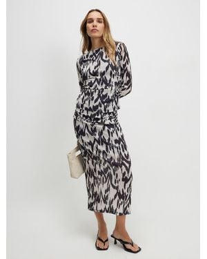 River Island Abstract Print Maxi Skirt - White