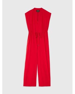 Whistles Sleeveless Drawstring Jumpsuit - Red