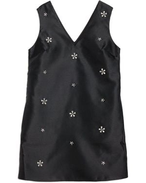 Albaray Crystal V-Neck Shift Dress - Black