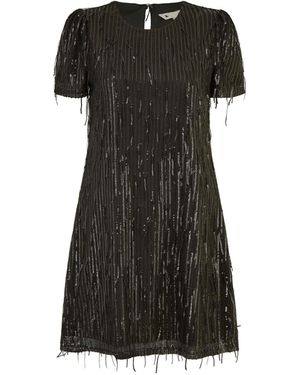 Yumi' Dripping Sequin Tunic Dress - Black