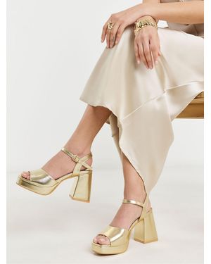 Simply Be Extra Wide Fit Platform Heel Sandals - Natural