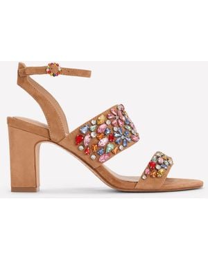 Boden Embellished Block Heel Sandals - Pink