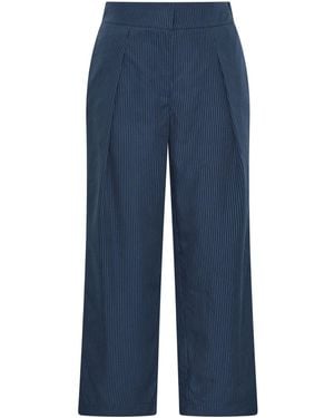 Evans Pleated Stripe Pants - Blue