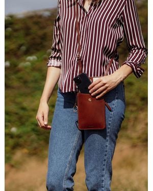 Conkca Seraphina Leather Cross-Body Phone Bag - Brown