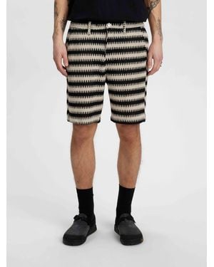 Anerkjendt Akjan Structured Stripe Shorts - Black