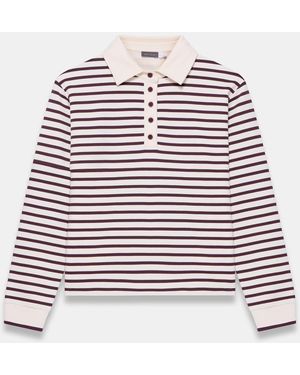 Mint Velvet Stripe Polo Shirt - White