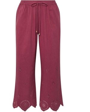 Evans Cutwork Pants - Red