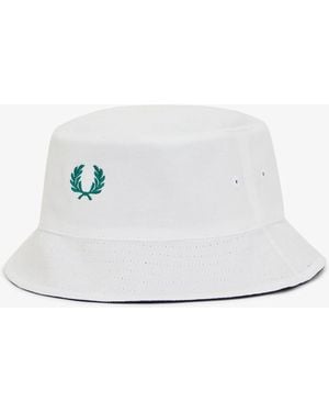 Fred Perry Fred Perry Reversible Pique Bucket Hat - White