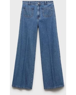 Mango Wide Leg Jeans - Blue