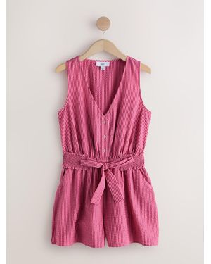 Next Belted Summer Playsuit - Pink